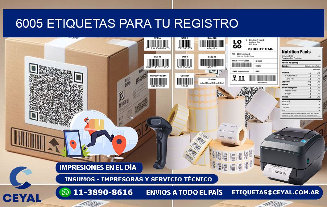 6005 etiquetas para tu registro