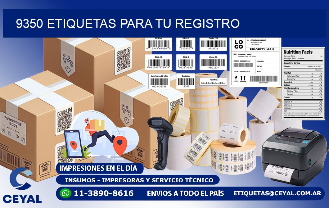 9350 etiquetas para tu registro
