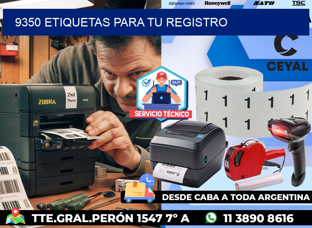 9350 etiquetas para tu registro
