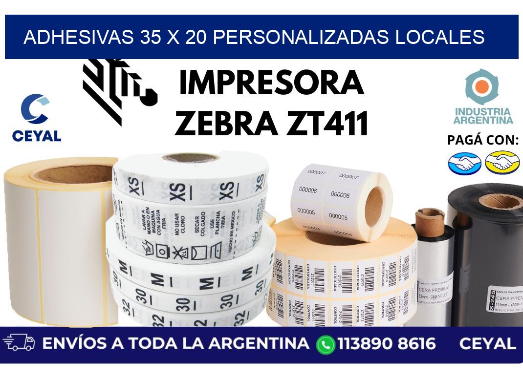 adhesivas 35 x 20 personalizadas locales
