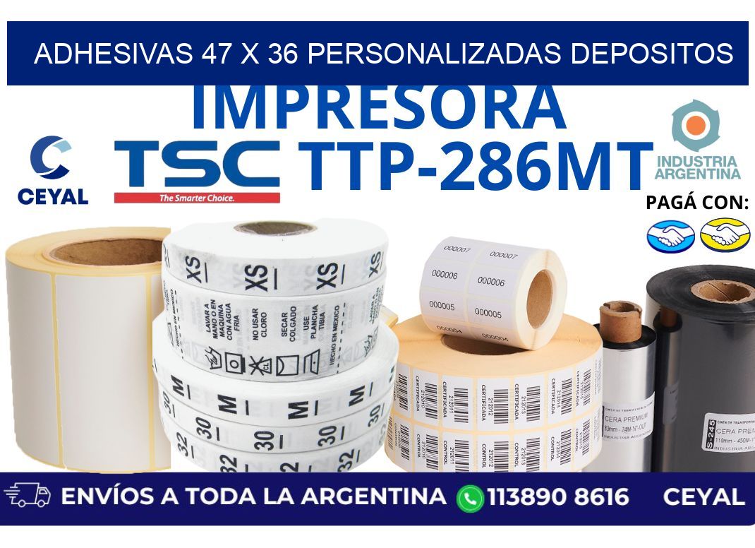 adhesivas 47 x 36 personalizadas depositos
