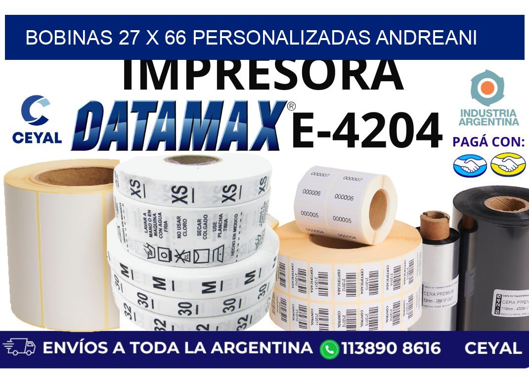 bobinas 27 x 66 personalizadas andreani