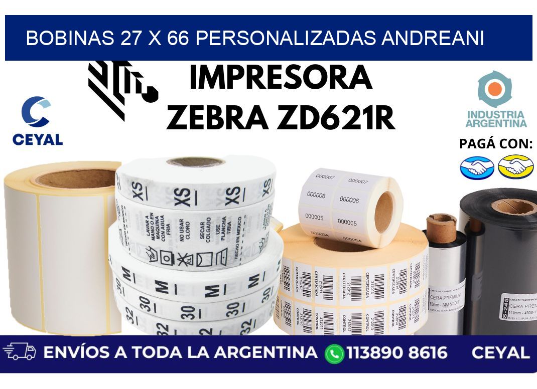 bobinas 27 x 66 personalizadas andreani