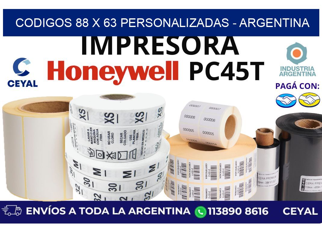 codigos 88 x 63 personalizadas – Argentina