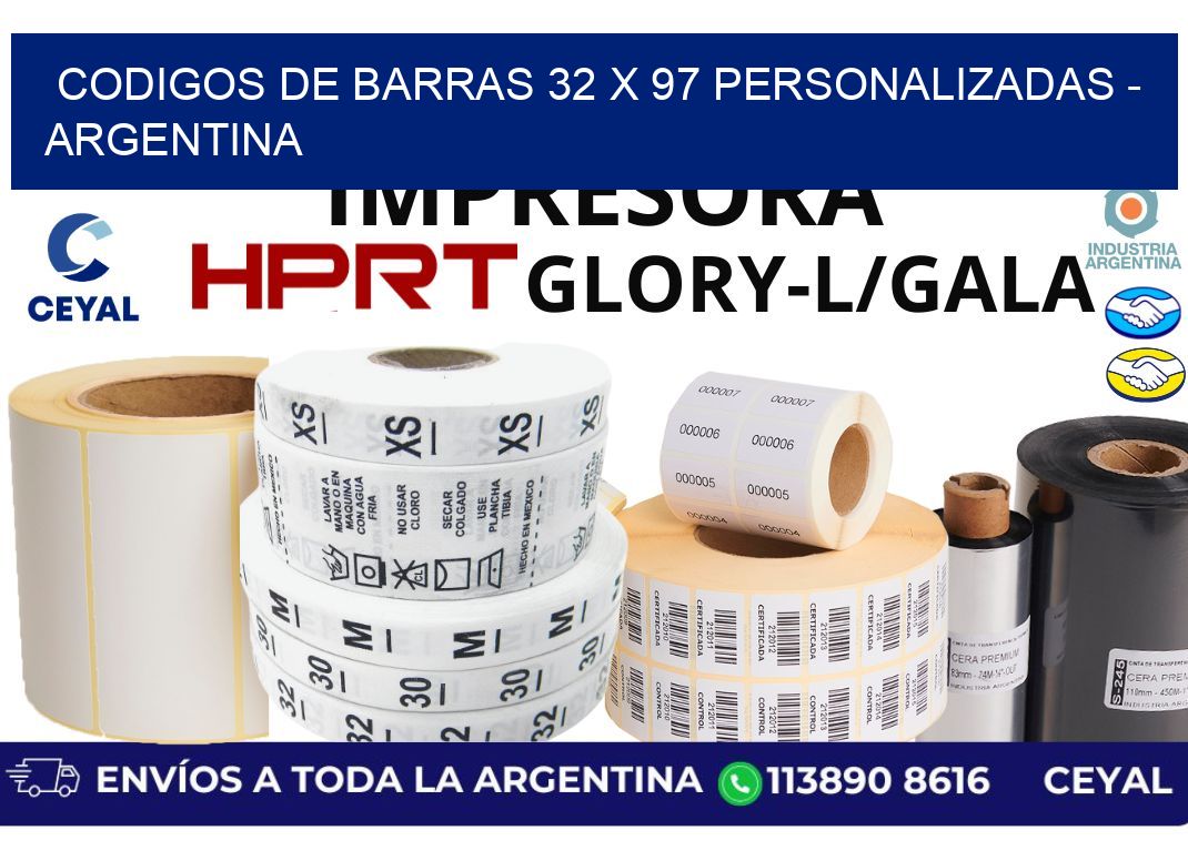 codigos de barras 32 x 97 personalizadas - Argentina