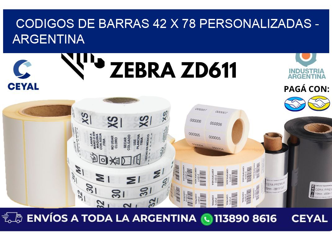 codigos de barras 42 x 78 personalizadas - Argentina