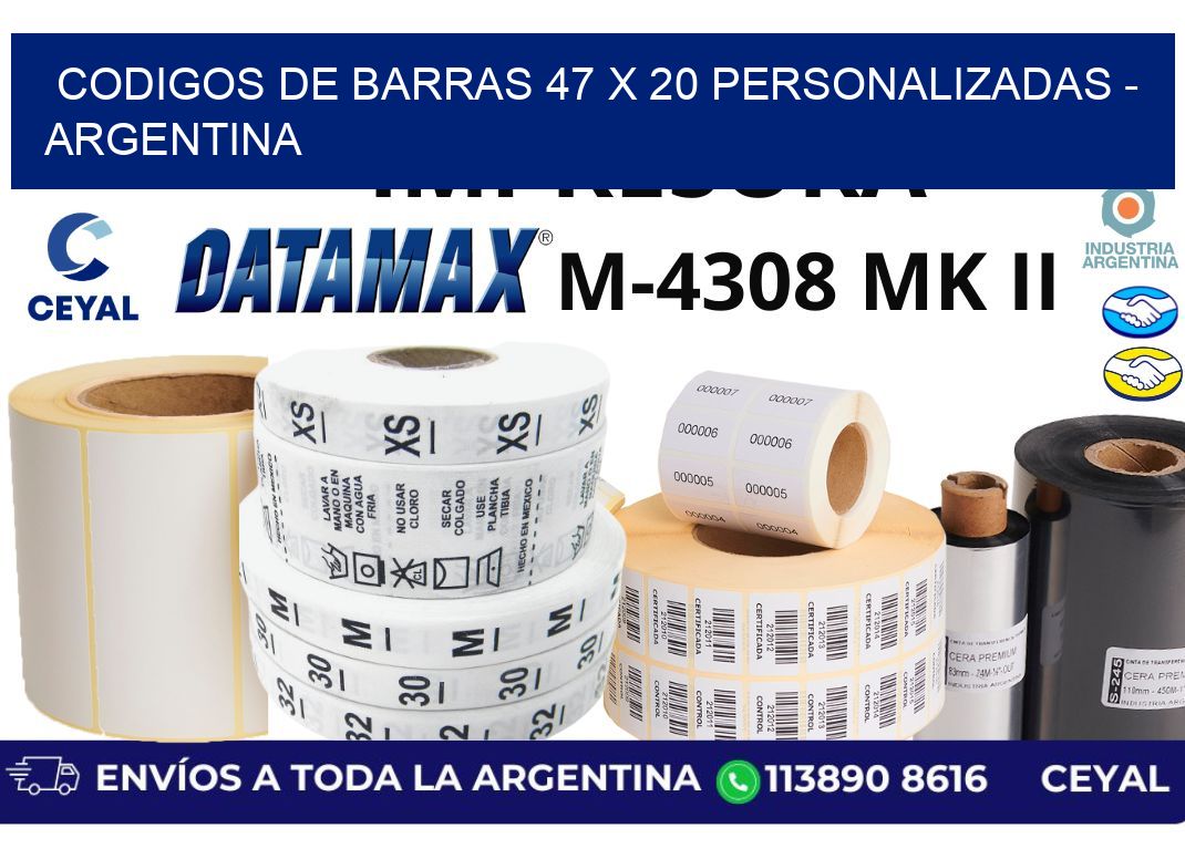 codigos de barras 47 x 20 personalizadas – Argentina