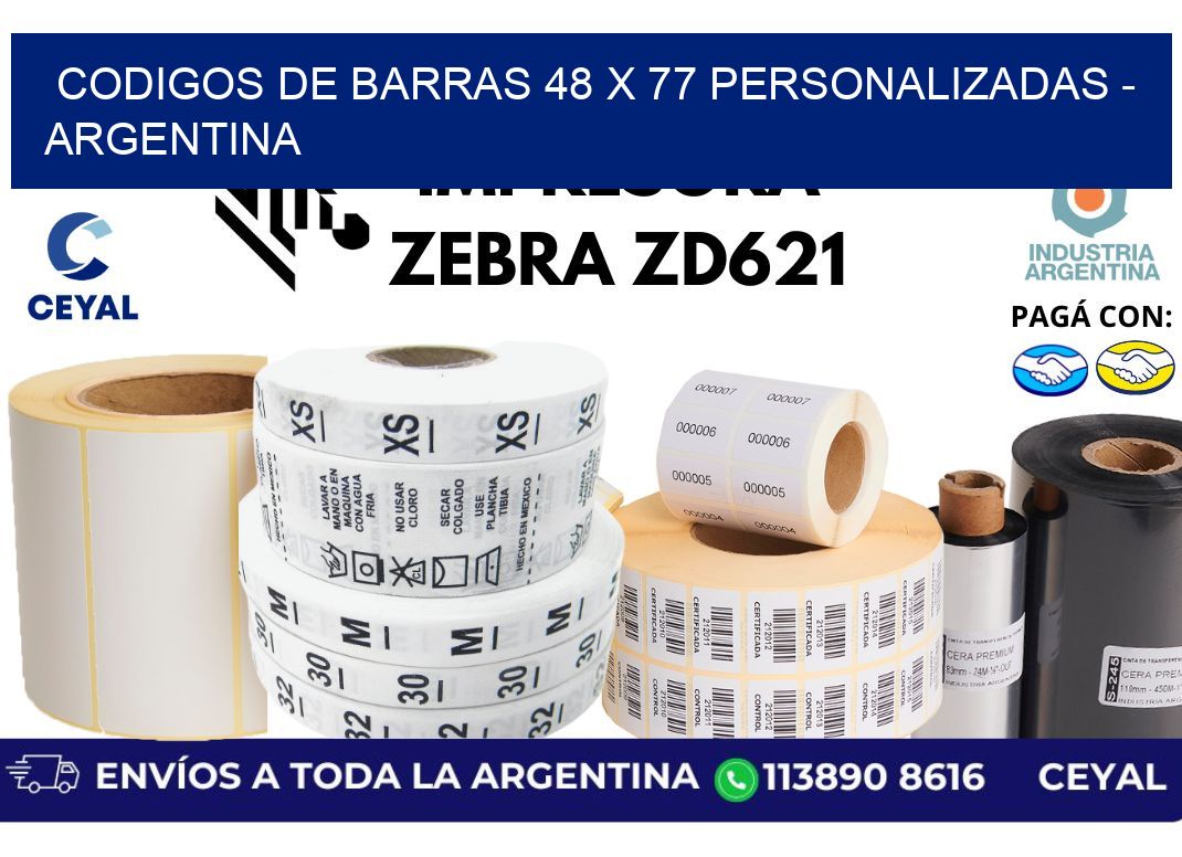 codigos de barras 48 x 77 personalizadas - Argentina