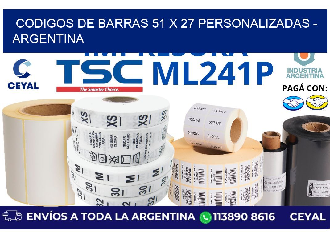 codigos de barras 51 x 27 personalizadas – Argentina