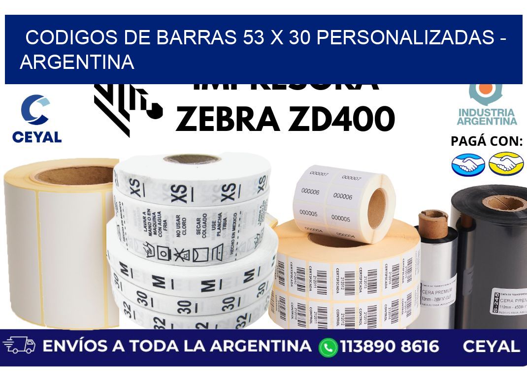 codigos de barras 53 x 30 personalizadas – Argentina