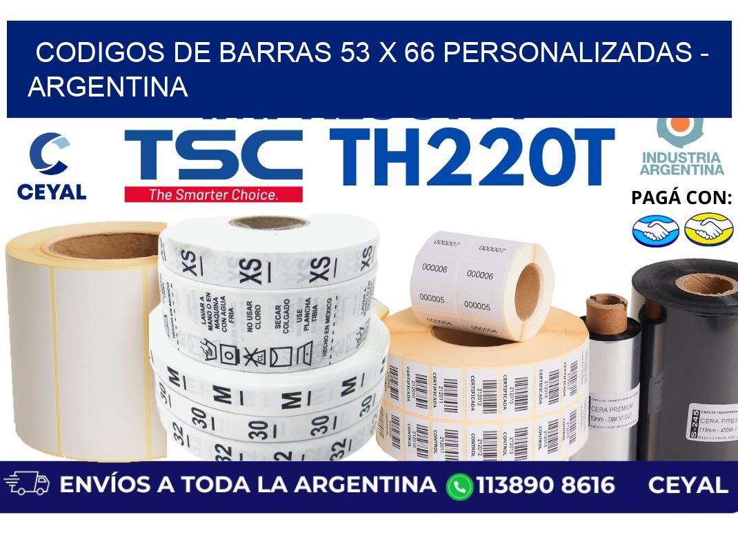 codigos de barras 53 x 66 personalizadas – Argentina