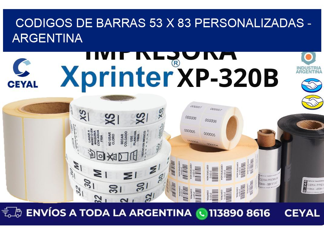 codigos de barras 53 x 83 personalizadas – Argentina