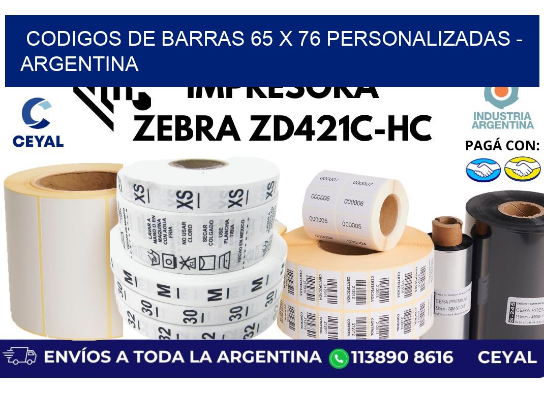 codigos de barras 65 x 76 personalizadas – Argentina