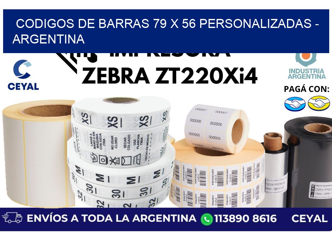 codigos de barras 79 x 56 personalizadas - Argentina
