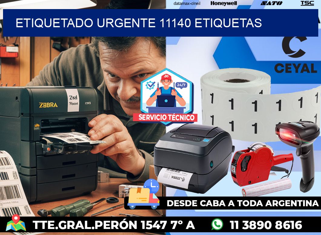 etiquetado urgente 11140 etiquetas