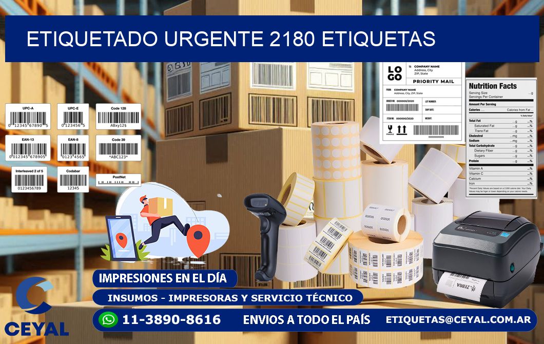 etiquetado urgente 2180 etiquetas