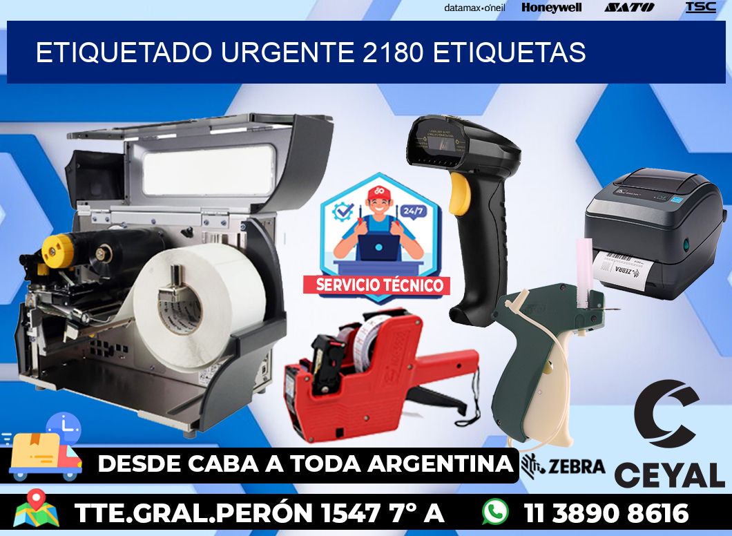 etiquetado urgente 2180 etiquetas