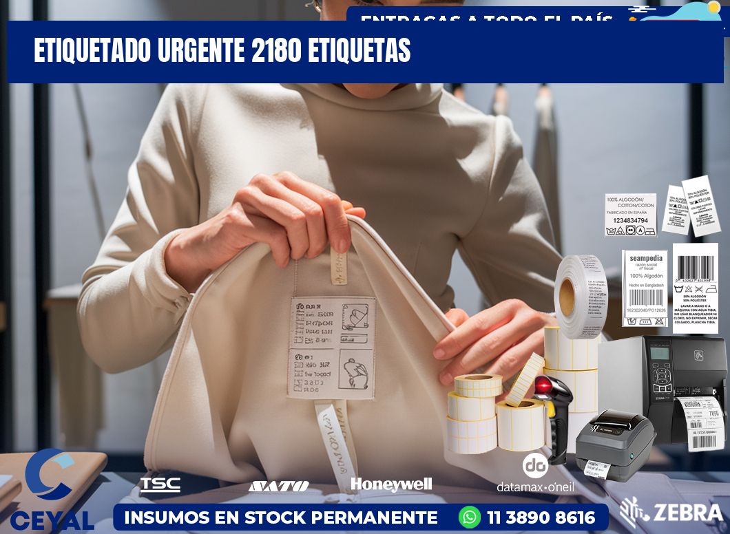 etiquetado urgente 2180 etiquetas