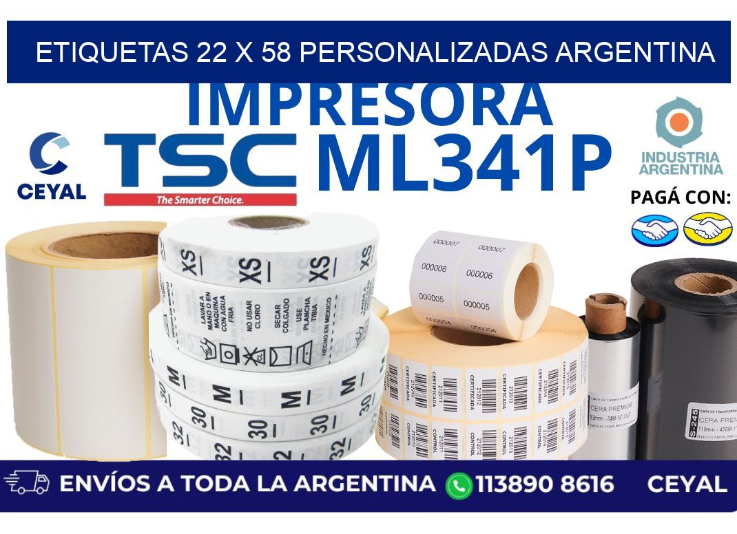 etiquetas 22 x 58 personalizadas argentina