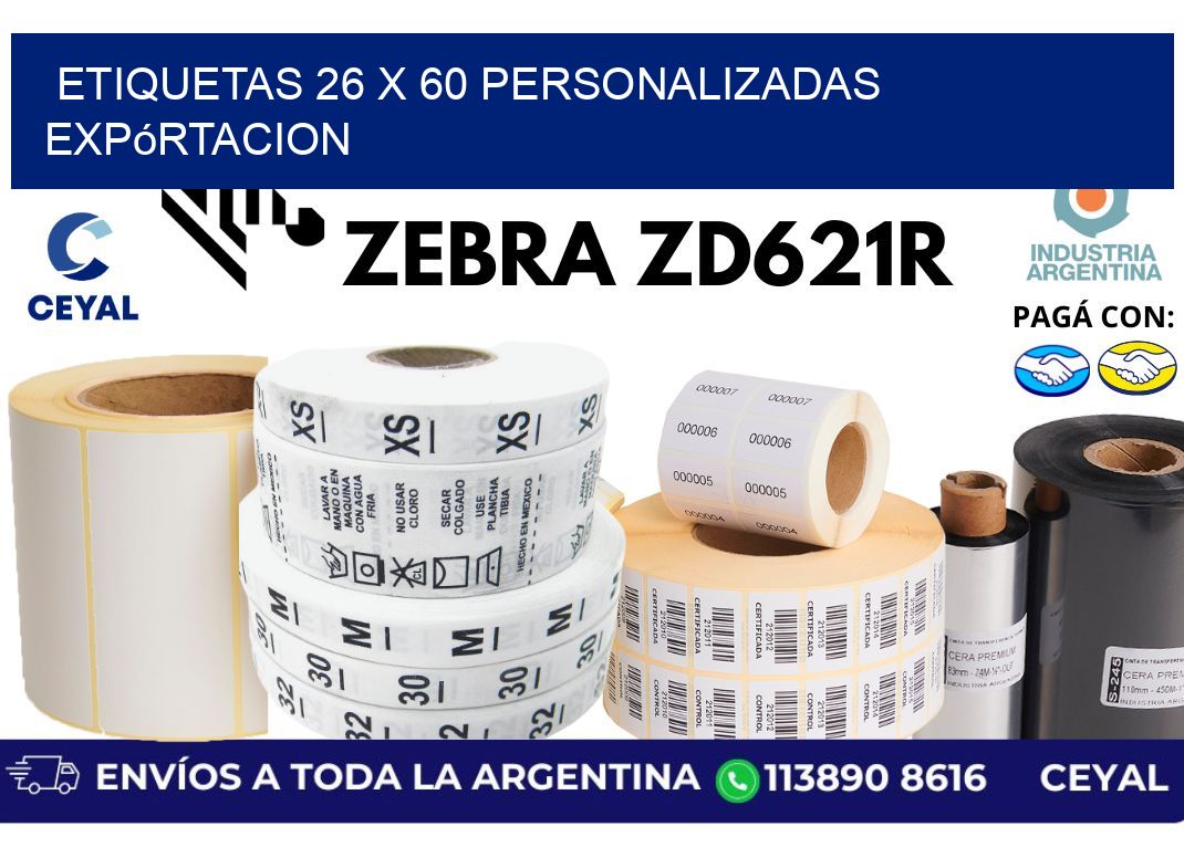 etiquetas 26 x 60 personalizadas expórtacion