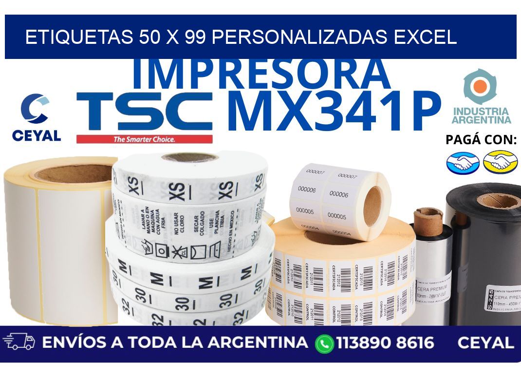 etiquetas 50 x 99 personalizadas excel