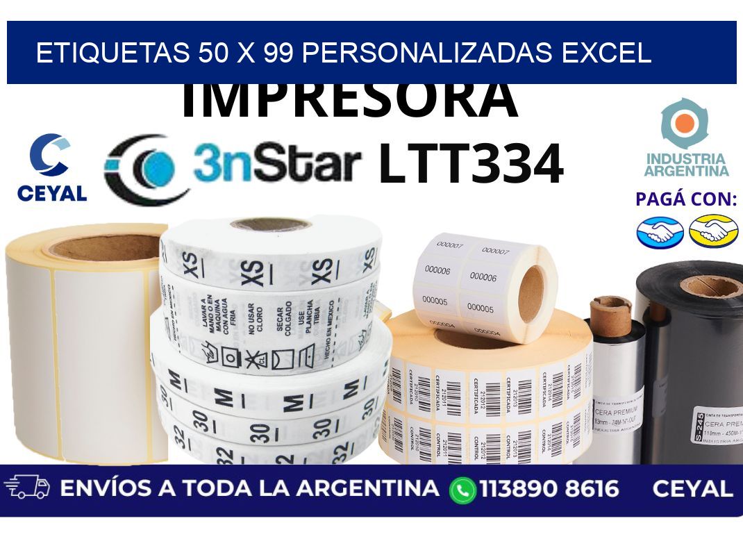 etiquetas 50 x 99 personalizadas excel