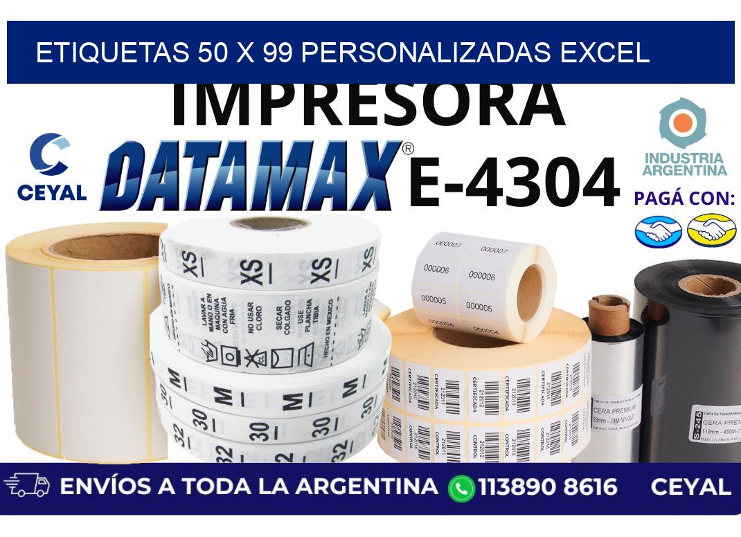 etiquetas 50 x 99 personalizadas excel