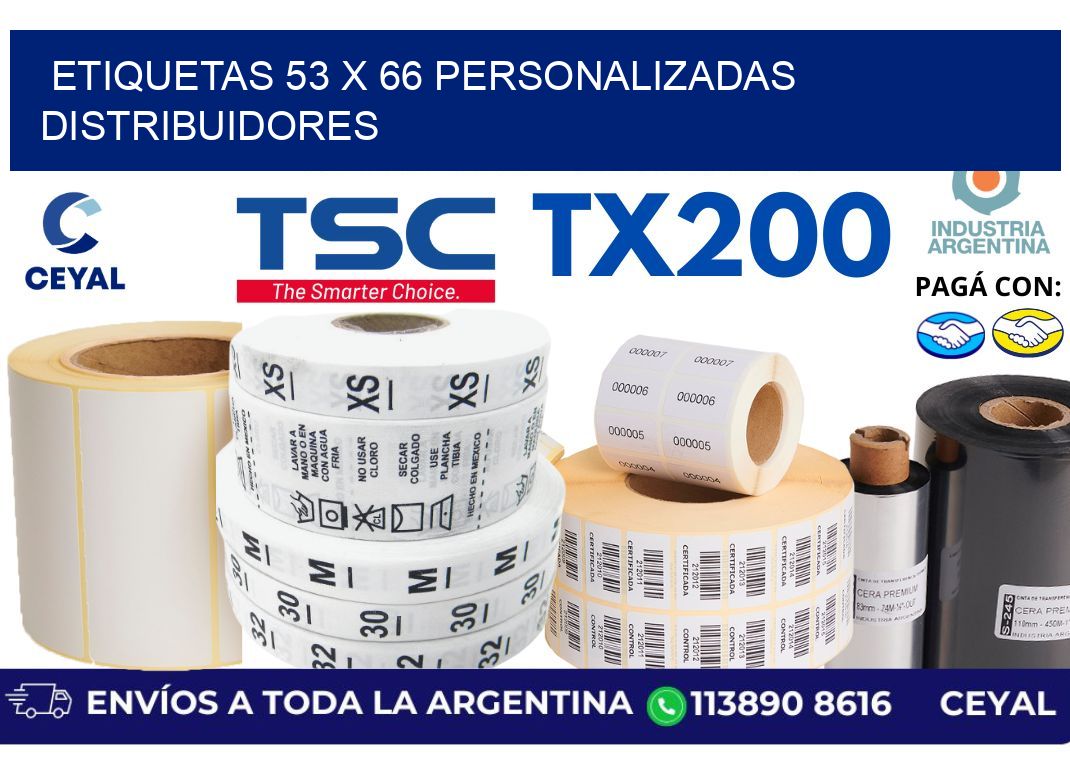 etiquetas 53 x 66 personalizadas distribuidores