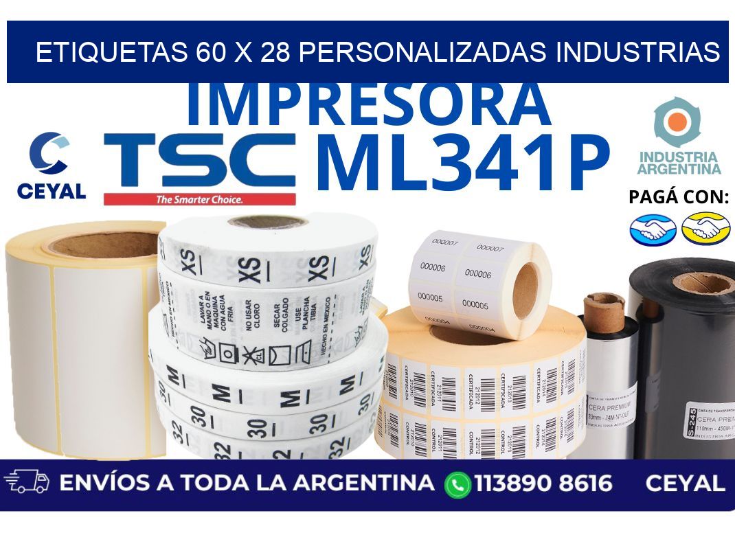 etiquetas 60 x 28 personalizadas industrias