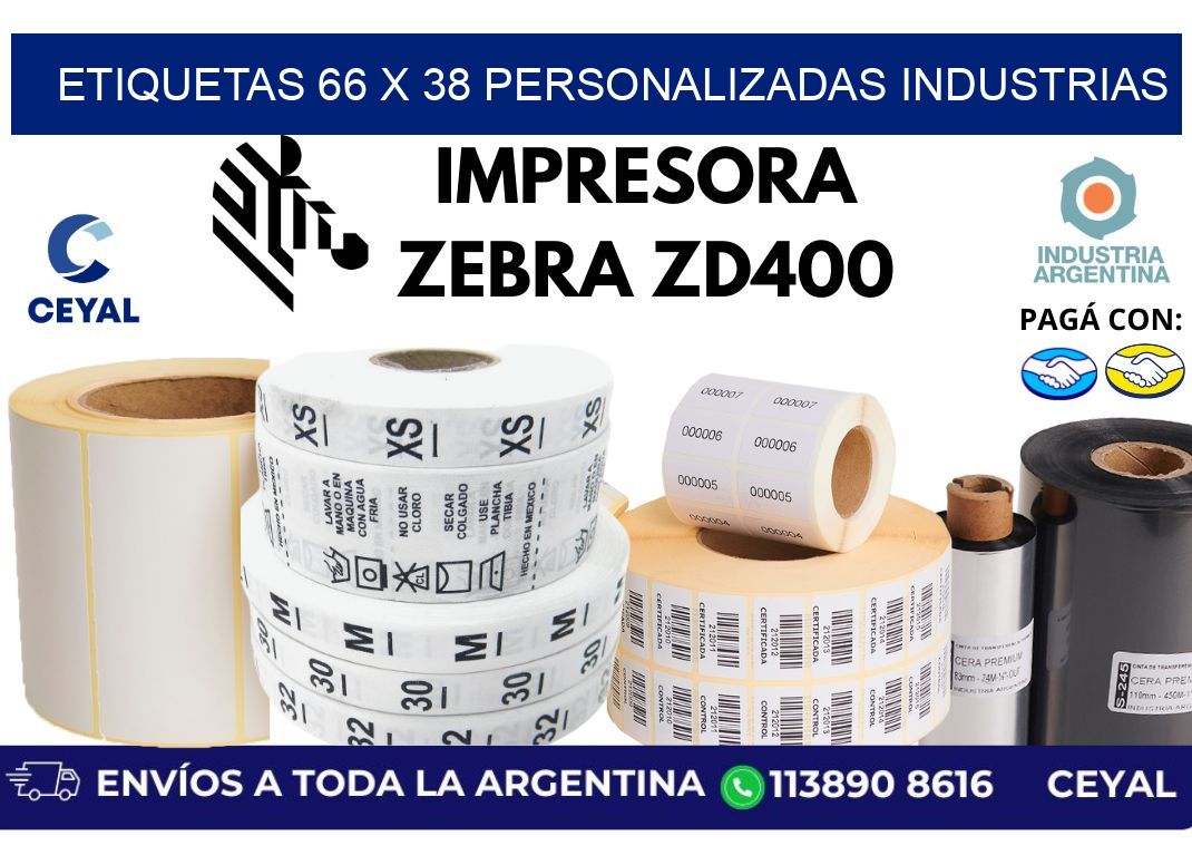 etiquetas 66 x 38 personalizadas industrias