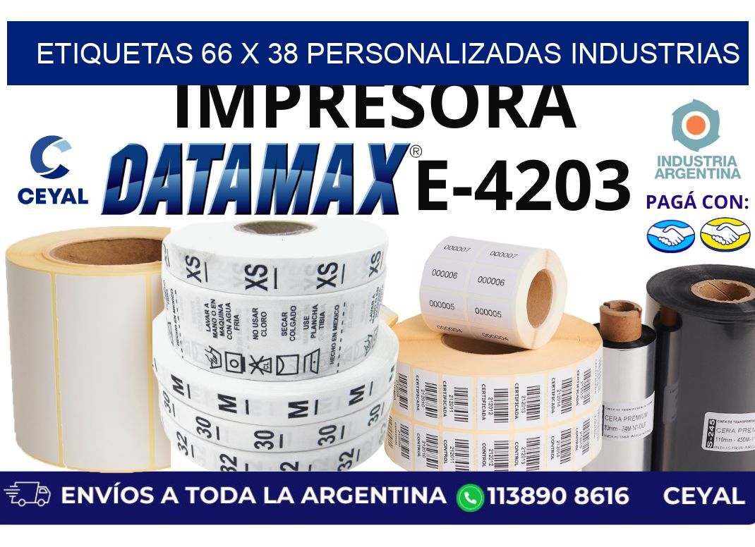 etiquetas 66 x 38 personalizadas industrias