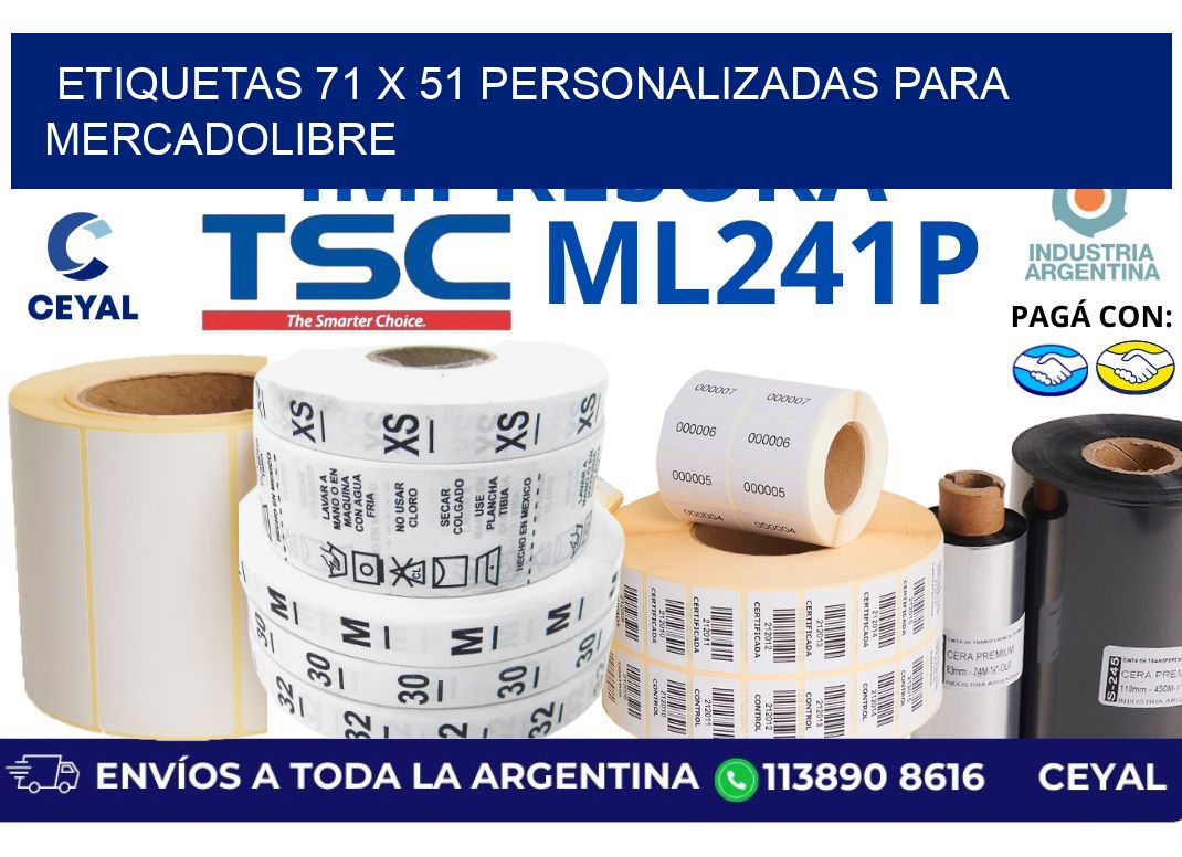 etiquetas 71 x 51 personalizadas para mercadolibre