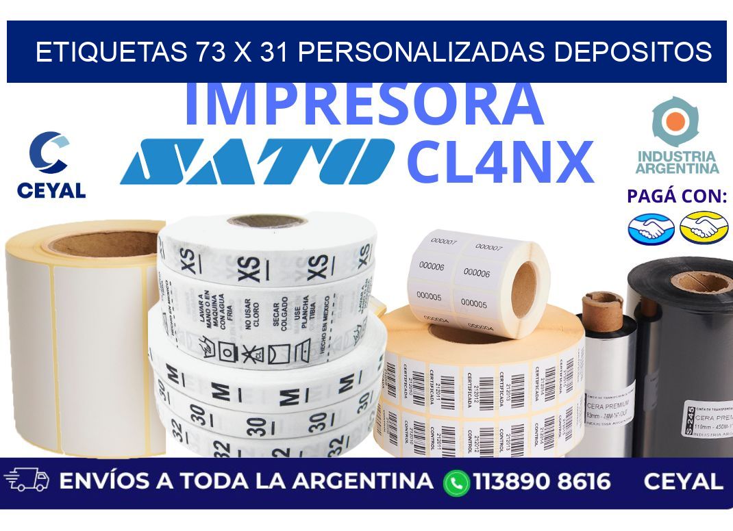 etiquetas 73 x 31 personalizadas depositos