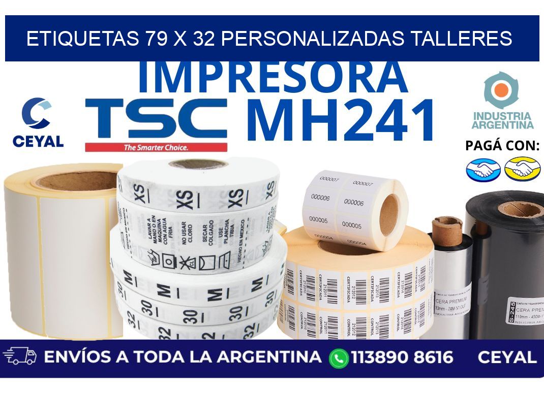 etiquetas 79 x 32 personalizadas talleres