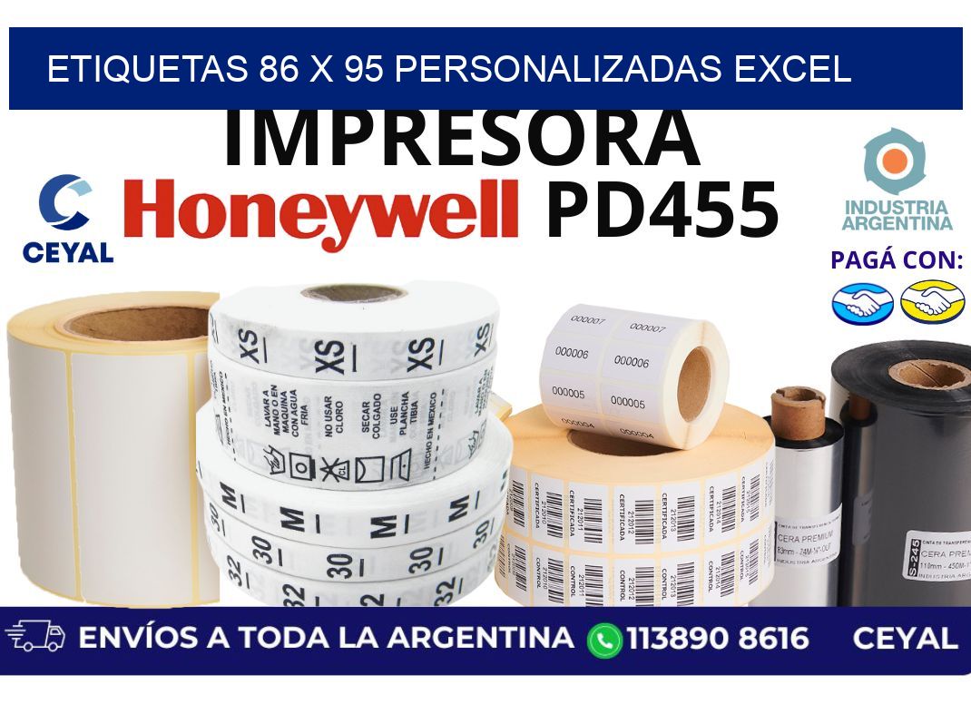 etiquetas 86 x 95 personalizadas excel