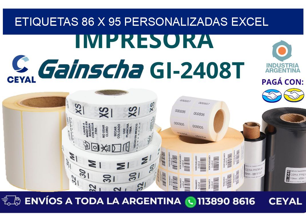 etiquetas 86 x 95 personalizadas excel
