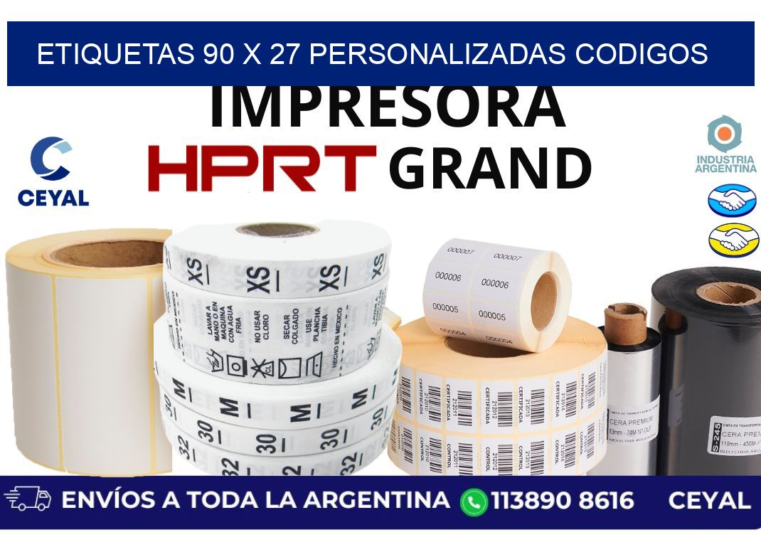 etiquetas 90 x 27 personalizadas codigos