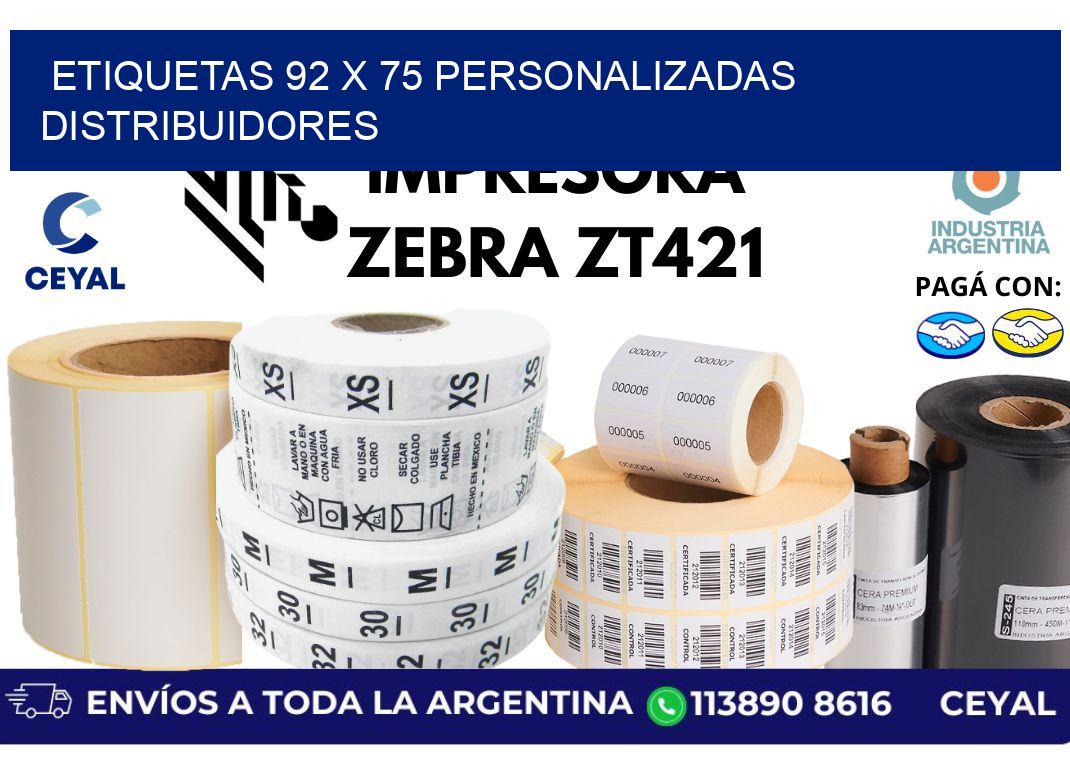 etiquetas 92 x 75 personalizadas distribuidores