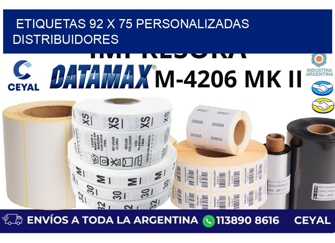 etiquetas 92 x 75 personalizadas distribuidores