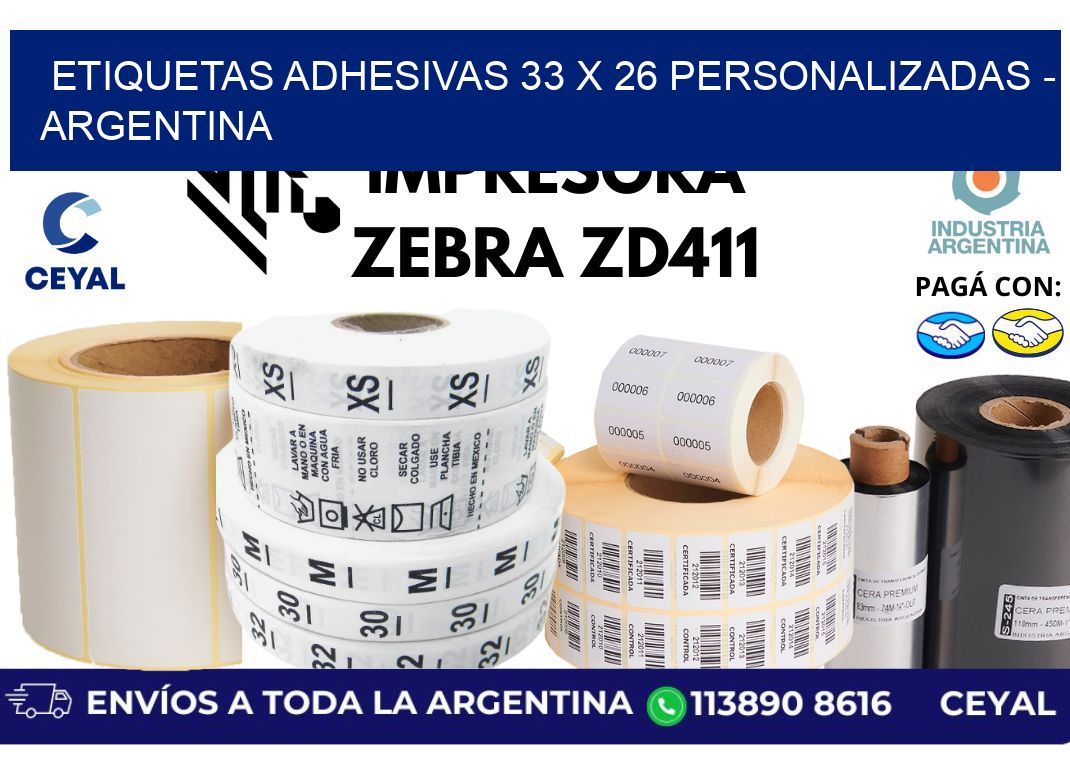 etiquetas adhesivas 33 x 26 personalizadas - Argentina