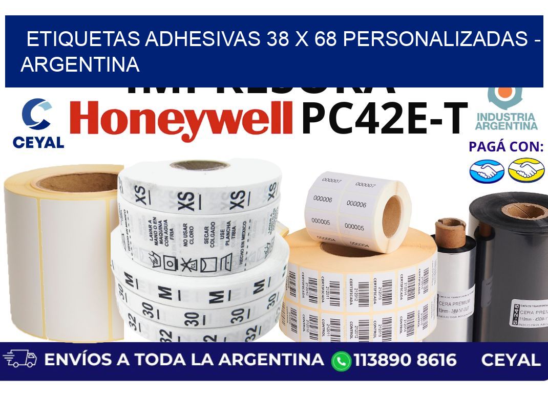 etiquetas adhesivas 38 x 68 personalizadas – Argentina