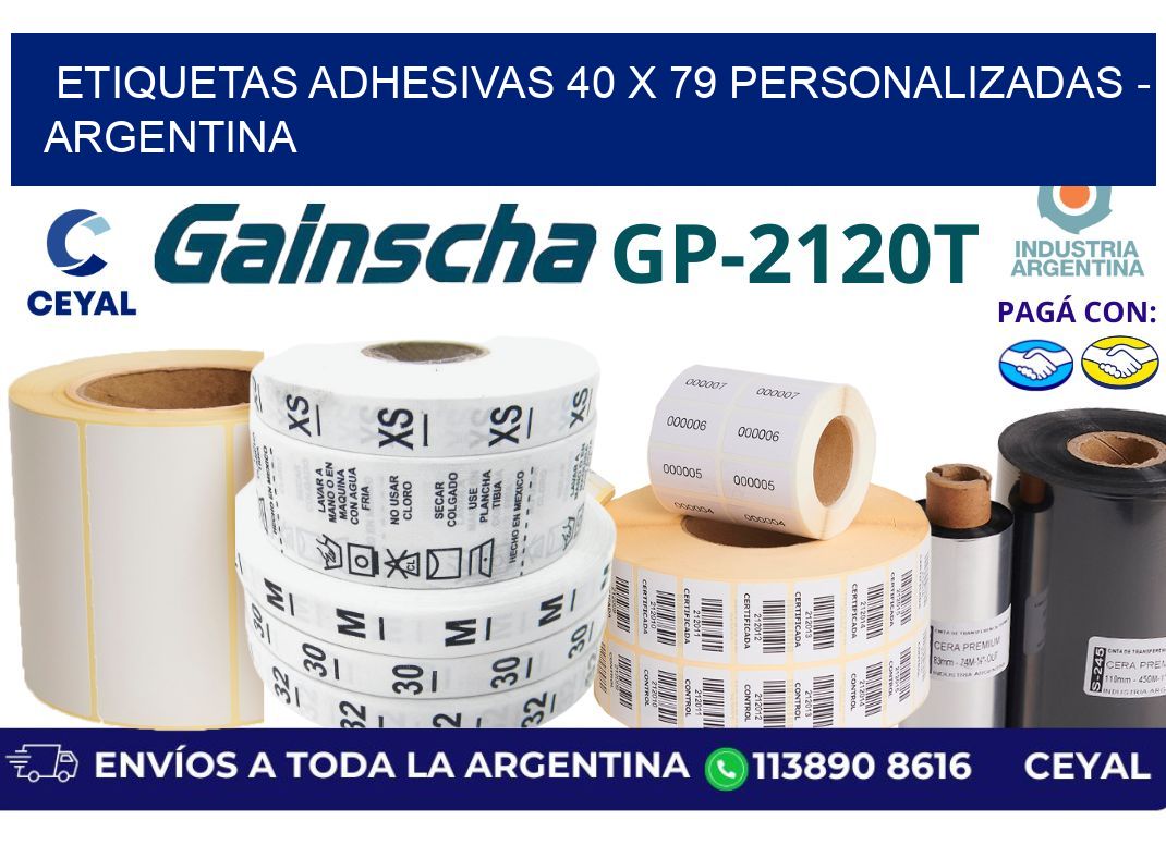 etiquetas adhesivas 40 x 79 personalizadas – Argentina