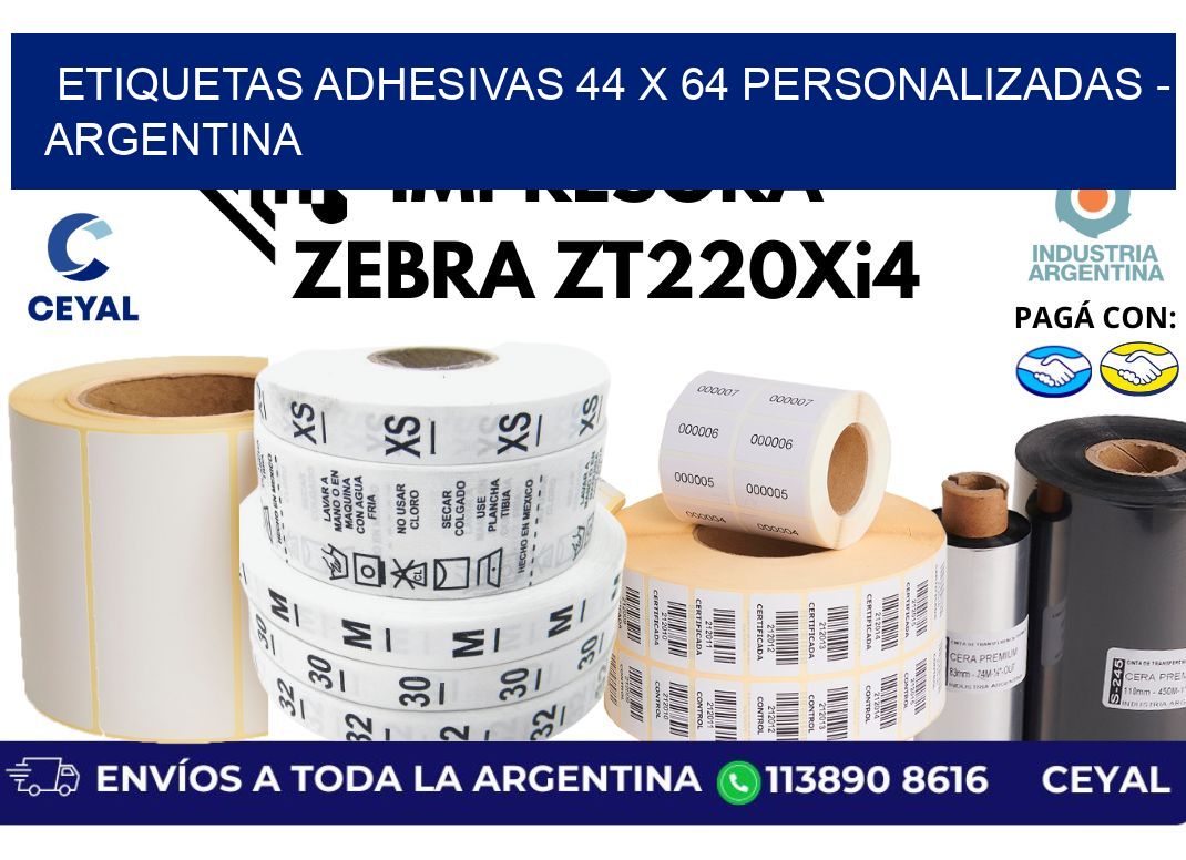 etiquetas adhesivas 44 x 64 personalizadas – Argentina