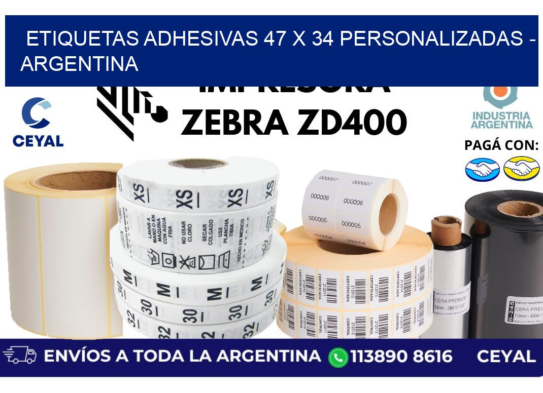 etiquetas adhesivas 47 x 34 personalizadas – Argentina