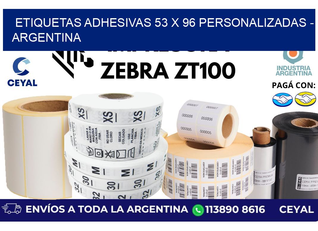 etiquetas adhesivas 53 x 96 personalizadas - Argentina