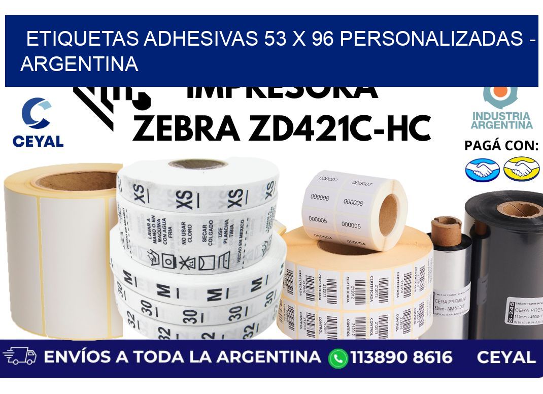 etiquetas adhesivas 53 x 96 personalizadas - Argentina