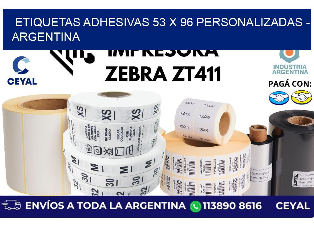 etiquetas adhesivas 53 x 96 personalizadas – Argentina
