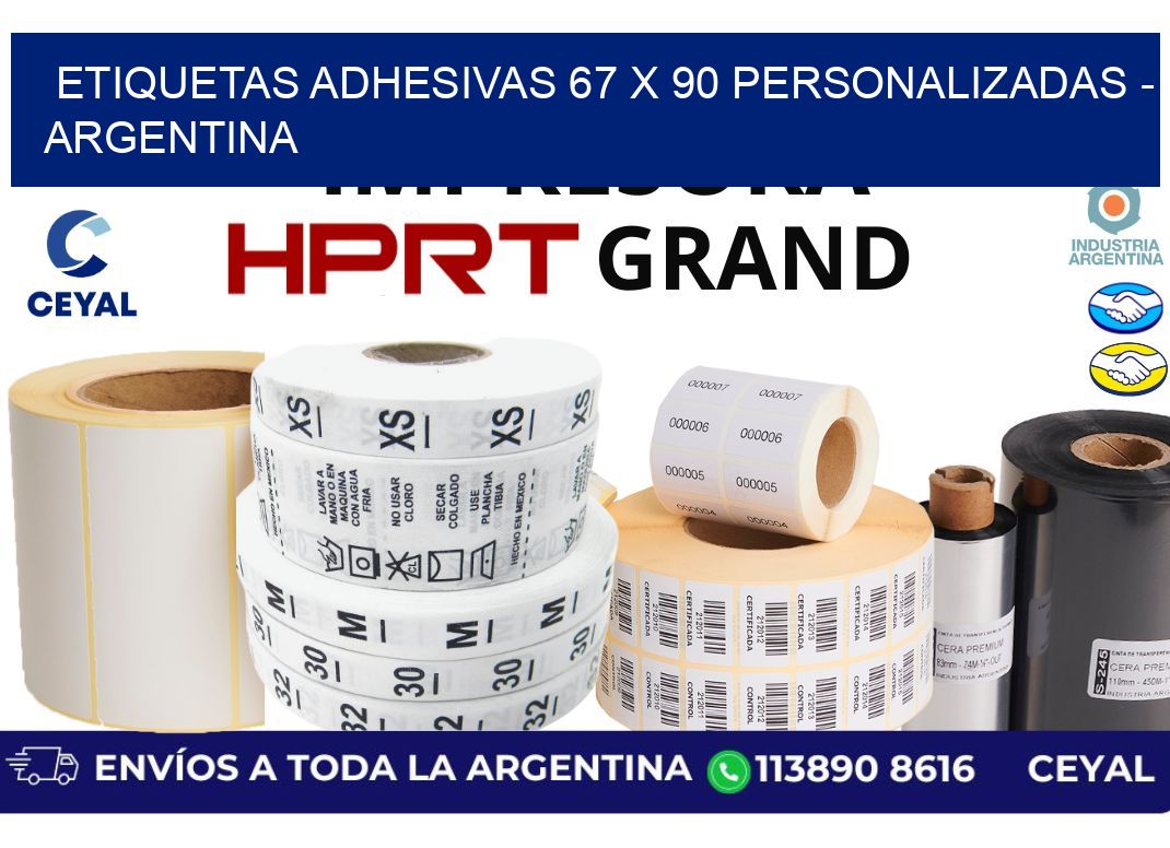 etiquetas adhesivas 67 x 90 personalizadas - Argentina
