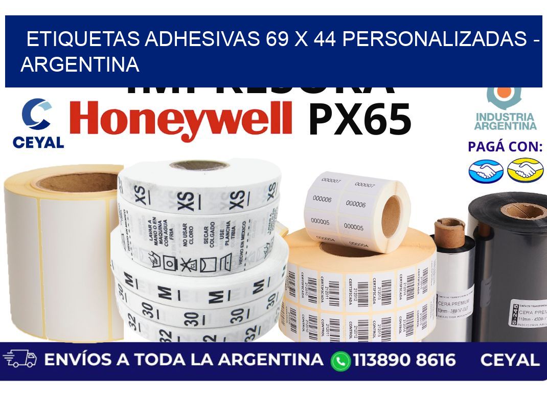 etiquetas adhesivas 69 x 44 personalizadas - Argentina