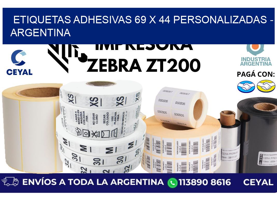etiquetas adhesivas 69 x 44 personalizadas - Argentina
